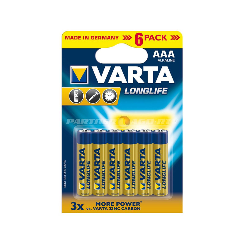 Батарейки VARTA Longlife типа АAА, бл.6 шт